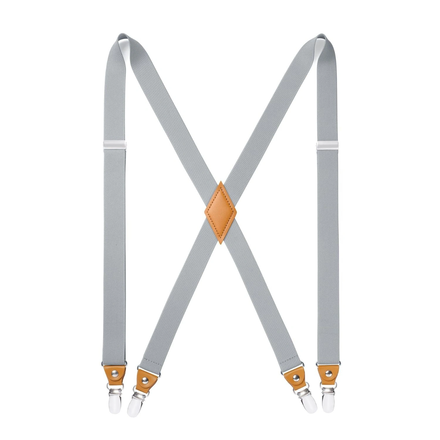 Grauer 1-Zoll-Hosenträger mit 4 Clips: Stilvoll, verstellbar, ein Must-have für deinen Look!