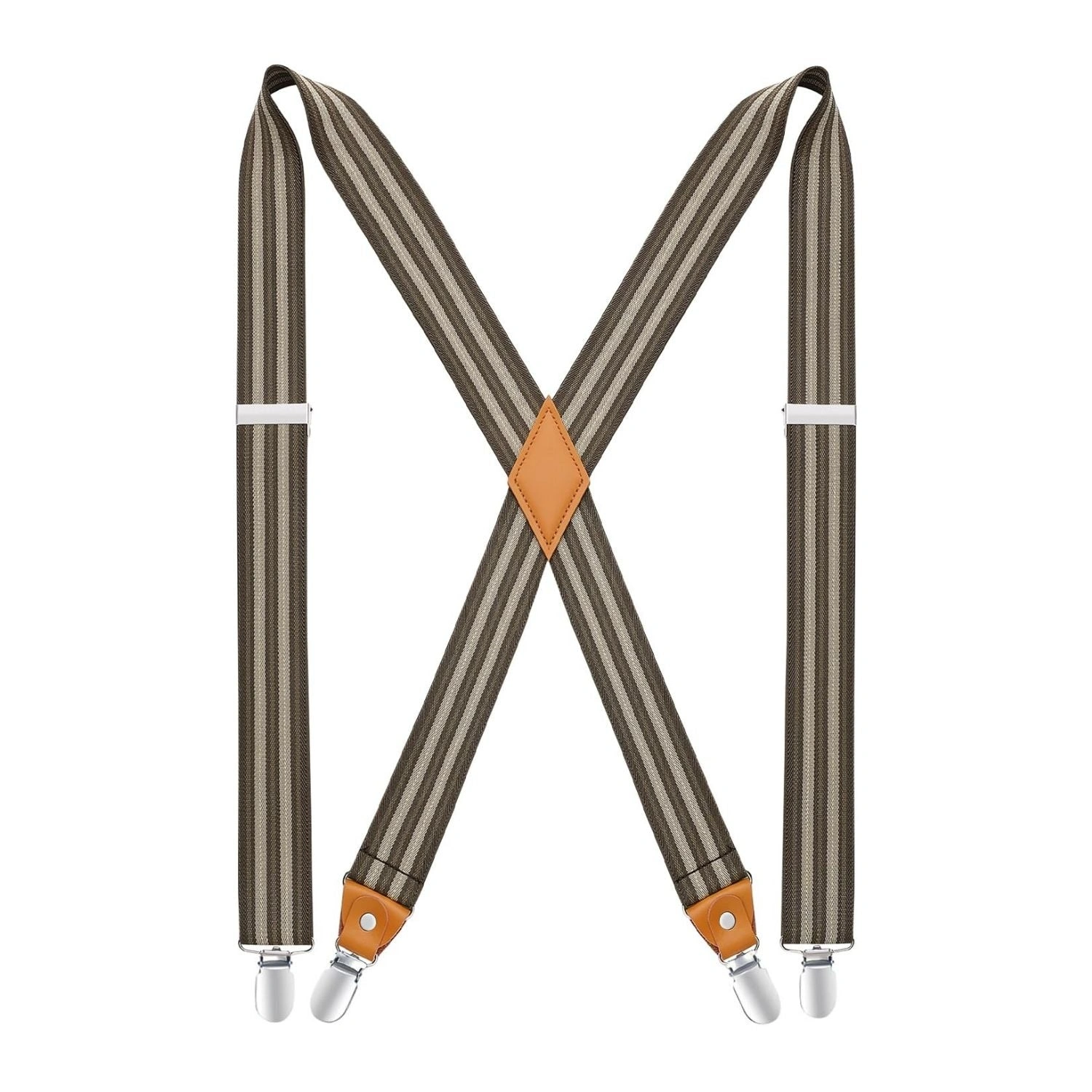Braune 1.4 Zoll Hosenträger mit 4 Clips: Stilvoll, verstellbar, einfach perfekt für dich!